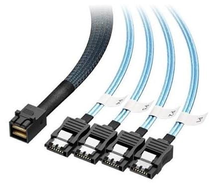 Nexus Compute SFF-8643 to 4x SATA Breakout 1m SAS Cable