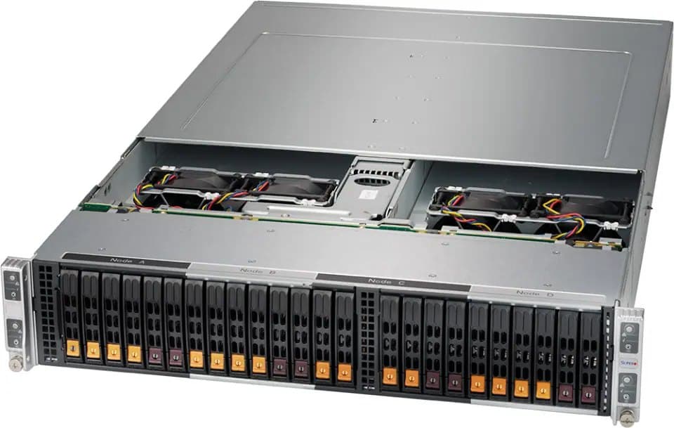 Supermicro BigTwin AS-2025BT-HNTR (2U 4-Node AMD EPYC 9005): Supermicro hardware