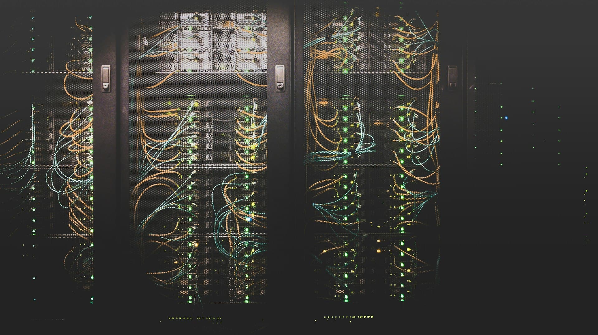 Rows of GPU server racks in an enterprise data center